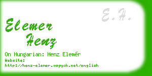 elemer henz business card